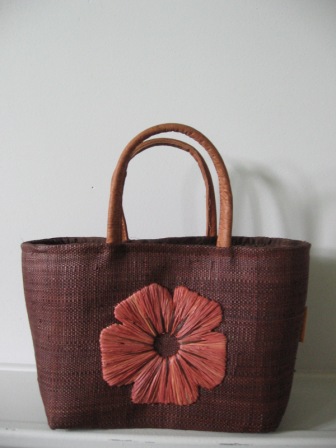 sac &agrave; main fleur chocolat